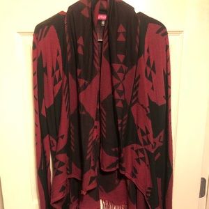 Maroon and black cardigan
